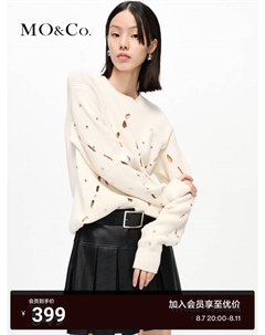 Свободный свитер женский со стразами, черный Moco