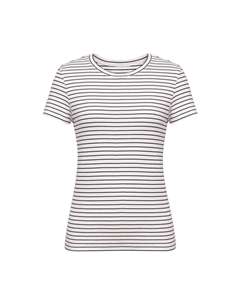 Женская футболка в полоску с короткими рукавами, белая полоска Deep breath