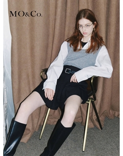 Короткий шерстяной вязаный жилет, белый Moco