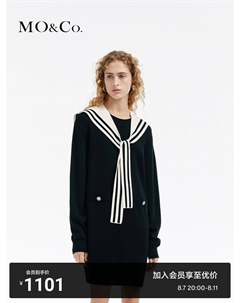 Платье с воротником из овечьей шерсти, комплект из двух предметов, черный Moco