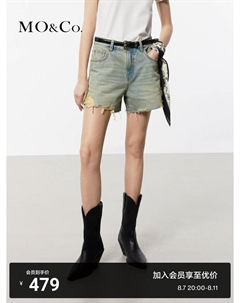 Шорты джинсовые 2024 в деревенском стиле, синий Moco