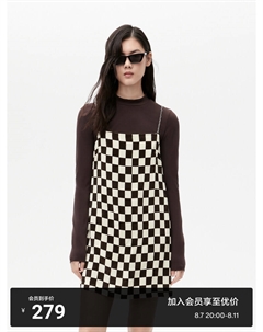 Платье с металлической цепочкой, коричневый / черный Moco