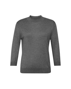 Женский свитер с рукавами три четверти из триацетата, кофе Deep breath