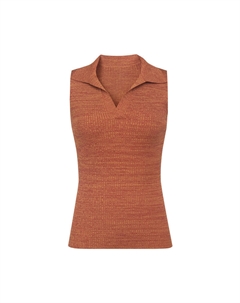 Однотонный вязаный жилет с длинными лацканами, жжённый апельсин Deep breath