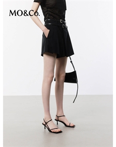 Шорты А-силуэта 2024 Moanke со складками, черный Moco