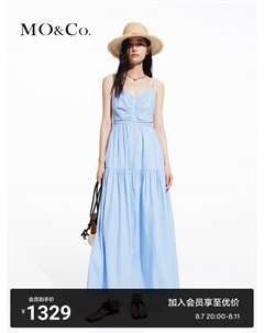 Платье плиссированное Moan полосатое, синий / белый Moco