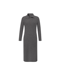 Прямое трикотажное платье на пуговицах, пепел Deep breath