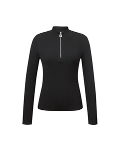 Женский свитер с небольшим воротником-трубой, молнией и длинными рукавами, серый Deep breath