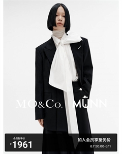 Шерстяной блейзер с подкладкой на плечах, черный Moco