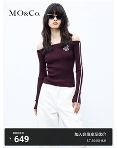 Тонкий короткий свитер с открытыми плечами, красный Moco