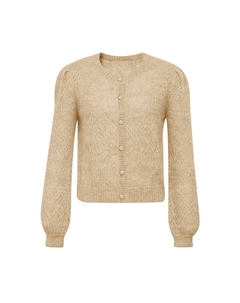 Вязаный кардиган с каплевидными рукавами, персиковый порошок Deep breath