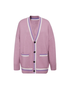 Вязаный кардиган с длинными рукавами и цветными вставками, Пепел Deep breath