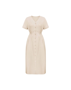 Платье с короткими рукавами, абрикосовый Deep breath