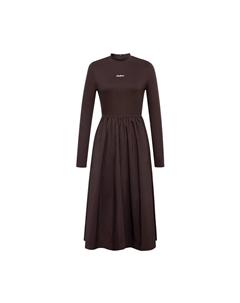 Платье женское с длинными рукавами, кофейный Deep breath