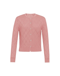 Кардиган с люрексом и ромбами, абрикосовый Deep breath