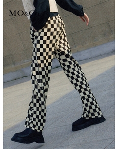 Брюки вельветовые клетчатые, коричневый Moco