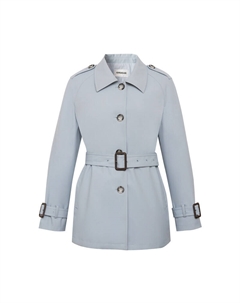 Женская однобортная ветровка с поясом, синяя дымка Deep breath