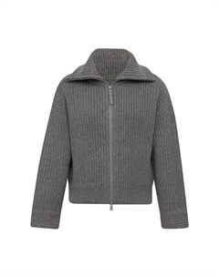 Вязаный кардиган на двусторонней молнии из пряжи с цветочным принтом, кофе Deep breath