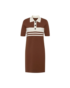 Платье трикотажное с короткими рукавами, карамельный Deep breath