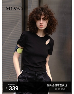 Тонкая футболка с короткими рукавами, черный Moco