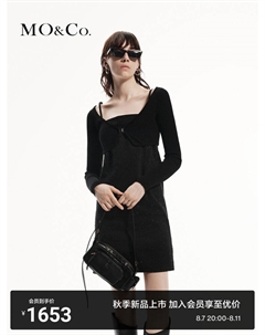 Джинсовое платье комплект из двух предметов, черный Moco