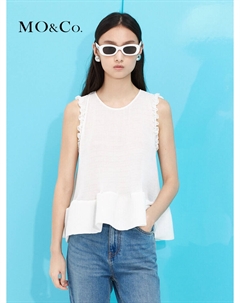 Топ французский с волнистым подолом, синий Moco