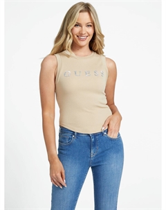 Майка Eliza со стразами и логотипом, цвет New Dawn Guess factory