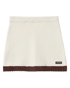Юбка Crochet Mini Skirt, цвет Avorio/Cacao Miu miu