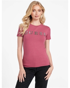 Футболка с логотипом Pepper Rhinestone, цвет Envy Pink Guess factory