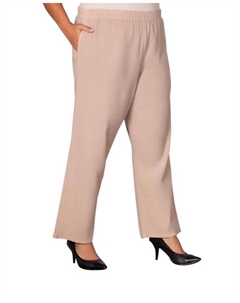 Широкие хлопковые брюки с мятой отделкой – светло-коричневый On the plus side