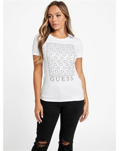 Футболка Naty с круглым вырезом и стразами, цвет Pure White Guess factory