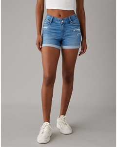 Рваные джинсовые шорты миди AE Next Level с V-образной посадкой, цвет Jet Indigo American eagle outfitters