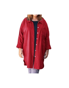 Рубашка Kendall с хлопковым воротником и длинными рукавами — плюс рубиновый цвет On the plus side