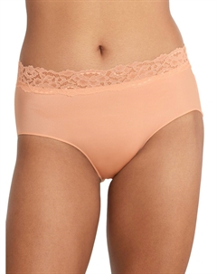 Женские блестящие трусы с кружевом, цвет Peach Parfait Camio mio