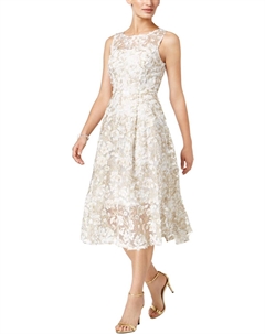 Женская без рукавов F; Коктейльное платье, цвет Ivory Gold Adrianna papell