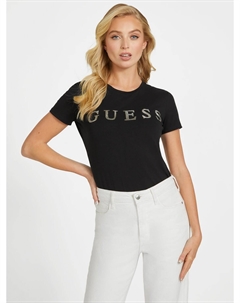 Футболка с логотипом Pepper Rhinestone, черный Guess factory
