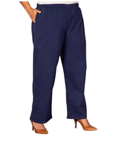 Широкие брюки из эластичного твила – темно-синего цвета плюс, темно-синий On the plus side