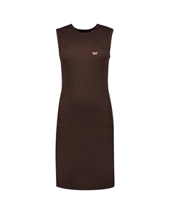 Платье с длинным рукавом Rib Bodycon, коричневый Superdry
