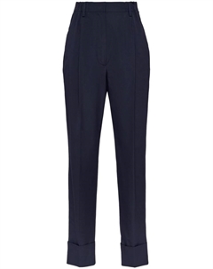 Брюки из поплина по фигуре, синий Prada