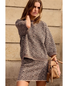 Мини юбка Co Ord с леопардовым принтом и анималистичным принтом, коричневый Next