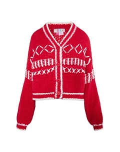 Кардиган Knit Cardigan Eyota, красный Izia