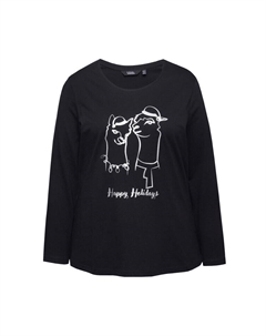 Лонгслив Longsleeve, черный Ulla popken