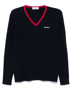 Кашемировый свитер, синий Miu miu