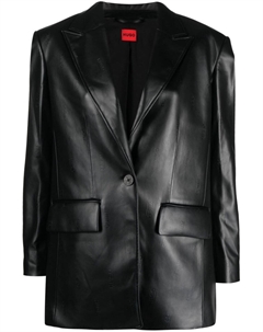 Блейзер с тисненым логотипом, черный Hugo