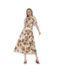 Женское платье длиной до пола с драпированными рукавами «летучая мышь» Luna, цвет Beige Floral Alexia admor