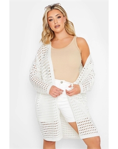 Кардиган крючком миди, бежевый Yours curve