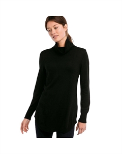 Женский свитер больших размеров Audrey с высоким воротником, черный Ellos