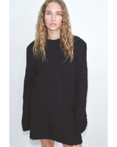 Пушистый свитер с подплечниками, черный H&m