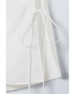 Топ без рукавов с вырезом лодочкой и завязками, белый Weekday