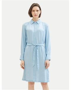 Платье-Рубашка стандартного кроя, голубой Tom tailor